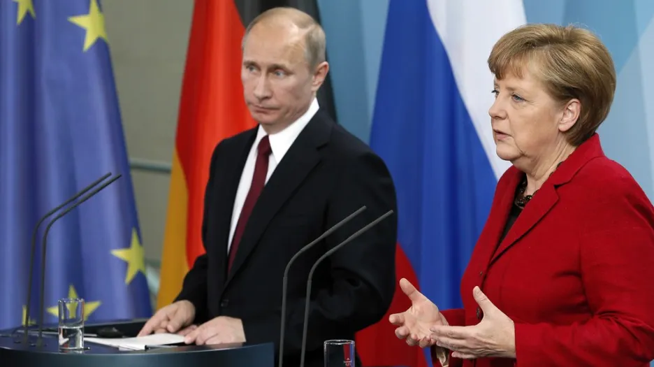 Vladimir Putin a Angela Merkelová