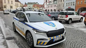 Vozidlo městské policie s kamerami v Chomutově