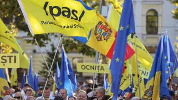 Předvolební akce moldavské vládní strany PAS