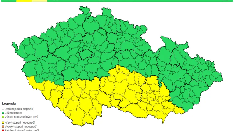 Výstraha ČHMÚ před silným větrem