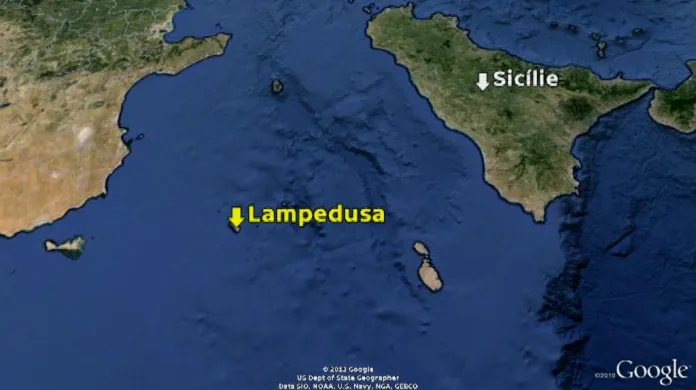 Lampedusa na mapě