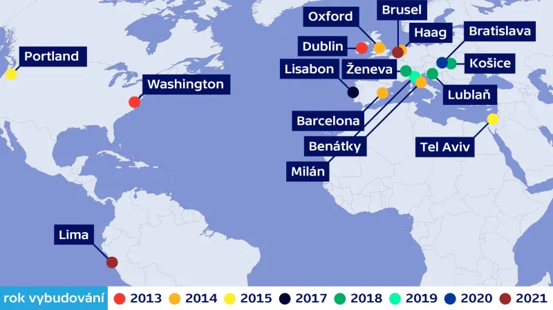 Lavičky Václava Havla ve světě