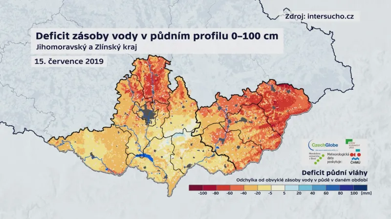 Deficit zásob vody v půdním profilu