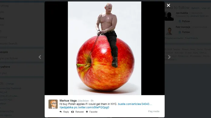 Polské jablko na sociálních sítích