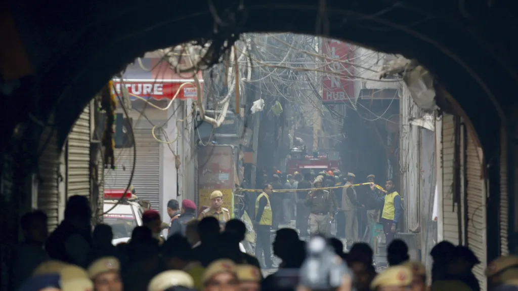 Požár v centru Dillí