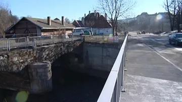 Historický mostek v Českém Krumlově