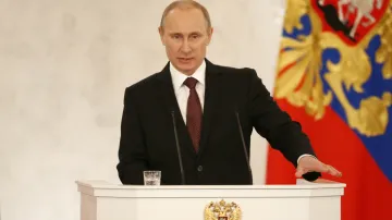 Projev Vladimira Putina před oběma komorami ruského parlamentu