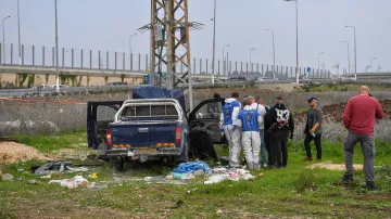 Vůz útočníka v Izraeli