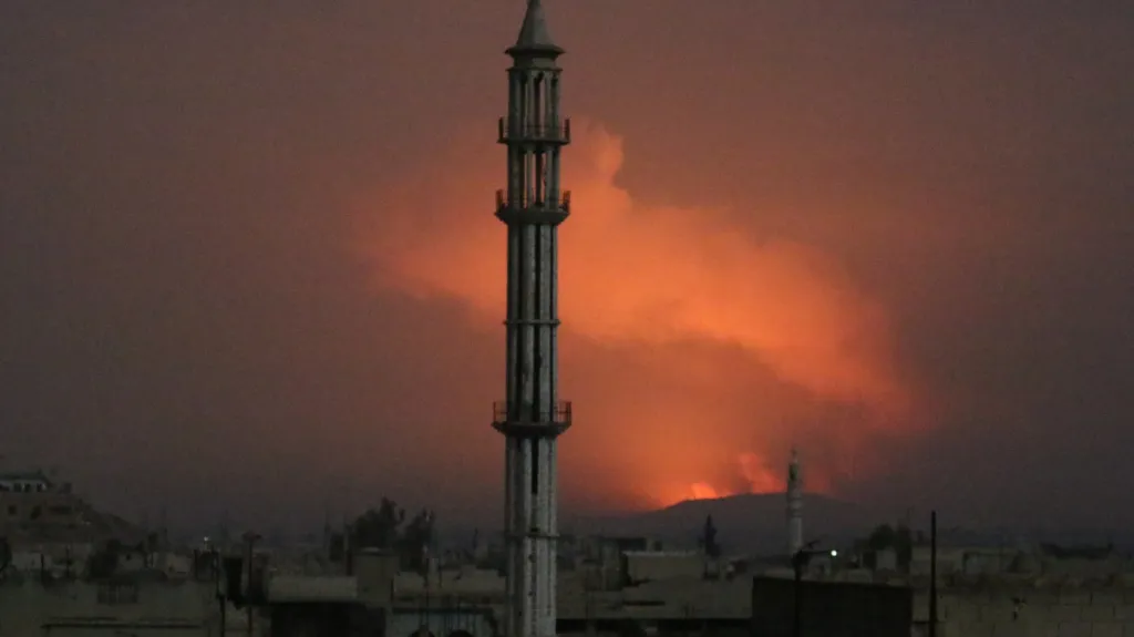 Raketový útok poblíž města Hamá
