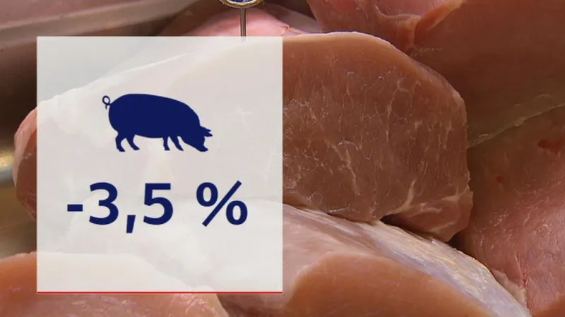 Úbytek produkce vepřového v roce 2015