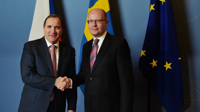 Švédský premiér Stefan Löfven a český premiér Bohuslav Sobotka