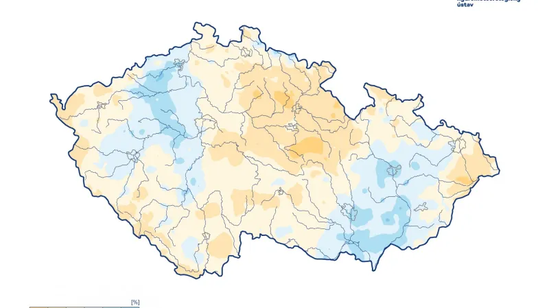 Měsíční úhrn srážek za listopad v procentech normálu 1981-2010