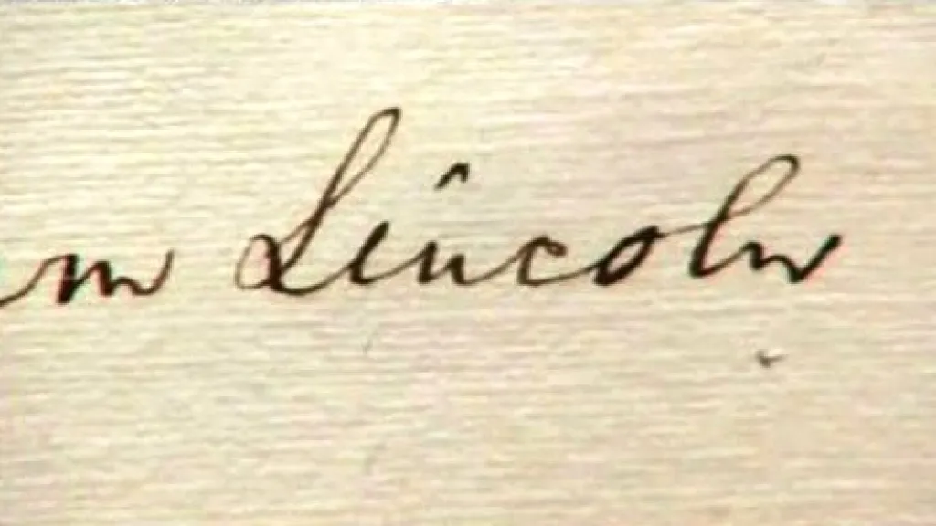 Lincolnův podpis na dekretu o zrušení otroctví