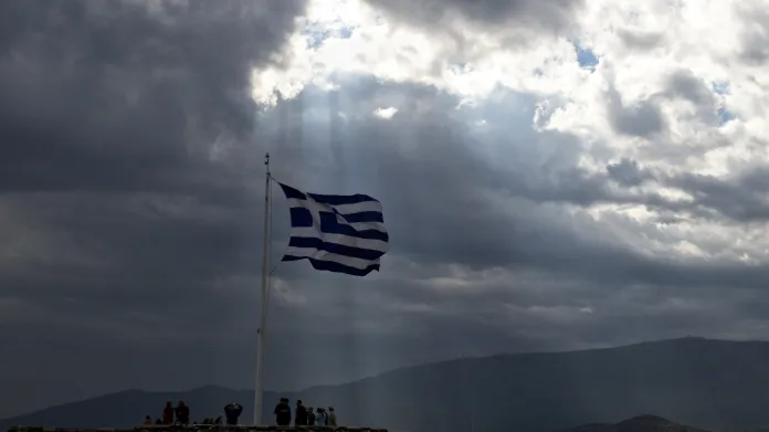 Soumrak nebo svítání nad Řeckem