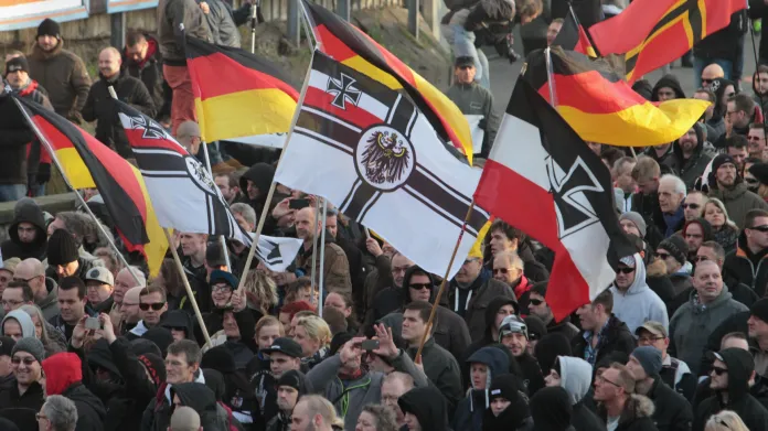 Protest proti migrantům v Kolíně nad Rýnem