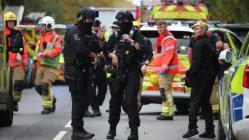 Bezpečnostní složky na místě útoku v Manchesteru