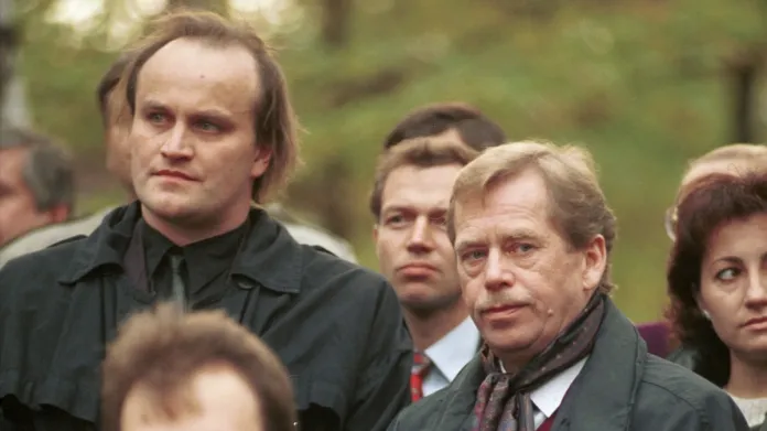 Michael Kocáb a Václav Havel v roce 1992