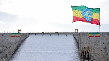 Vodní dílo nazvané Velká přehrada etiopského znovuzrození