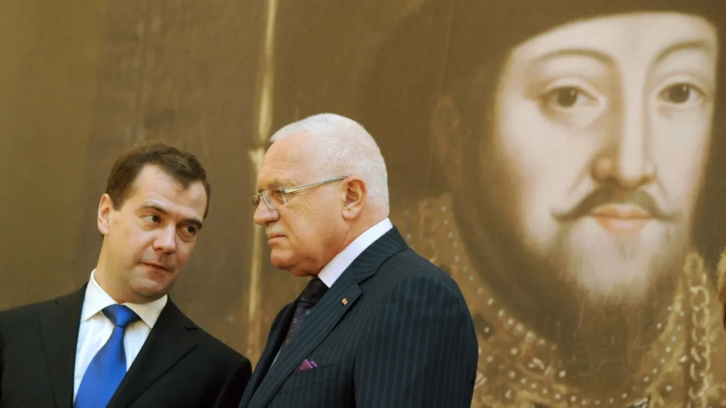 Dmitrij Medvěděv a Václav Klaus