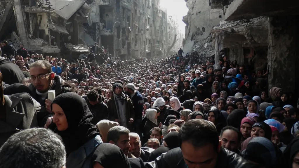 Palestinský uprchlícký tábor v Damašku