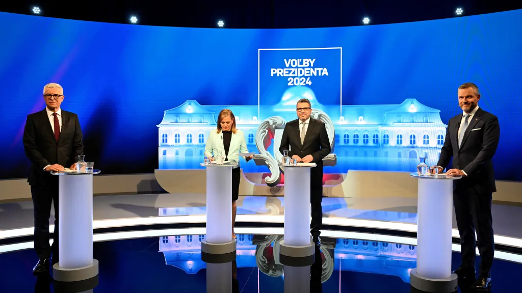 Ivan Korčok a Peter Pellegrini v předvolební debatě