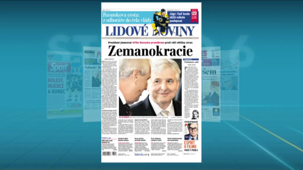 Deníky ke jmenování Rusnoka premiérem