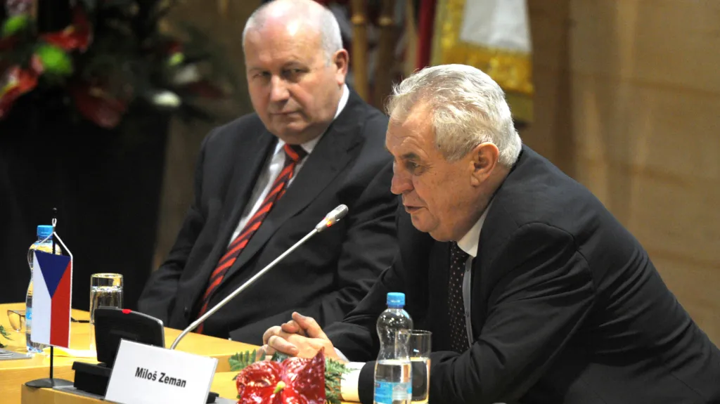 Miloš Zeman a hejtman Ústeckého kraje Oldřich Bubeníček