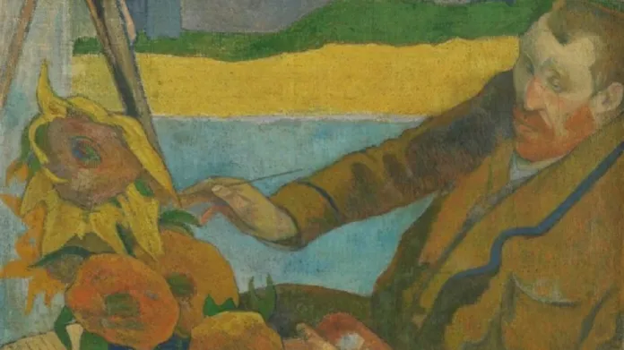 Vincent van Gogh maluje slunečnice (Paul Gauguin, 1888)