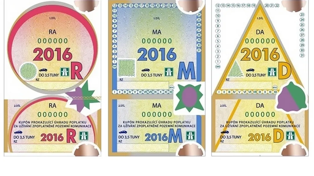 Roční, měsíční a desetidenní dálniční kupon na rok 2016