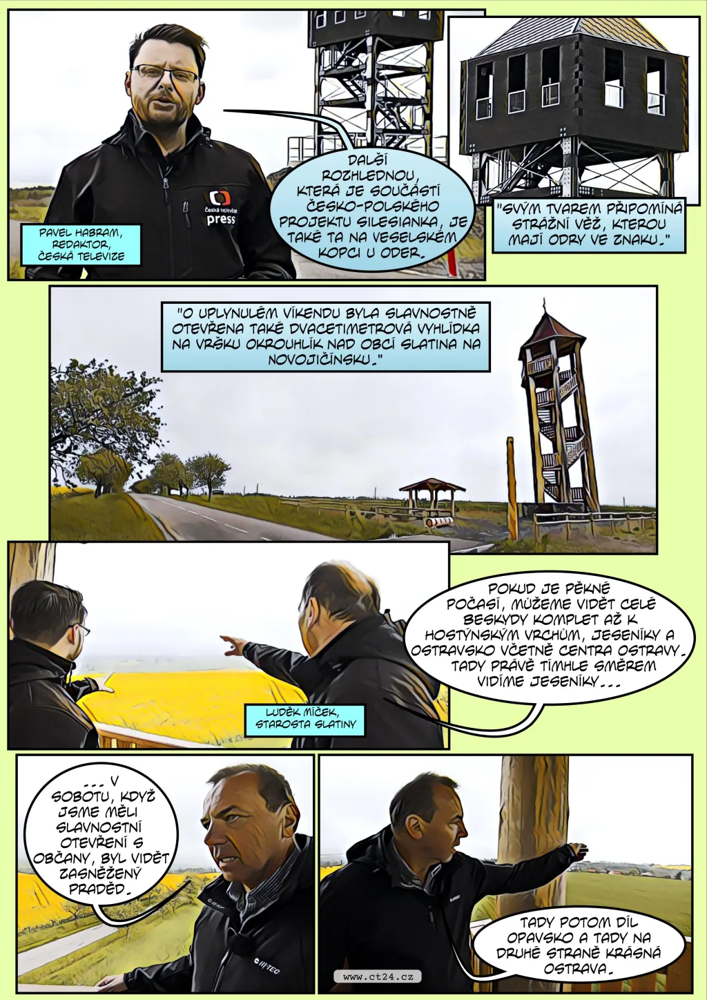 Komiks: Nové rozhledny ve Slezsku