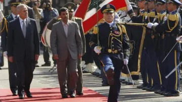Michel Sulajmán a Mahmúd Ahmadínežád