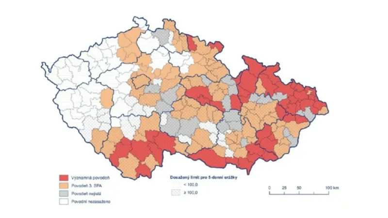 Oblasti zasažené povodněmi v září 2024