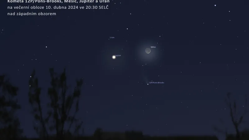 Kde hledat kometu 12P/Pons-Brooks v polovině dubna
