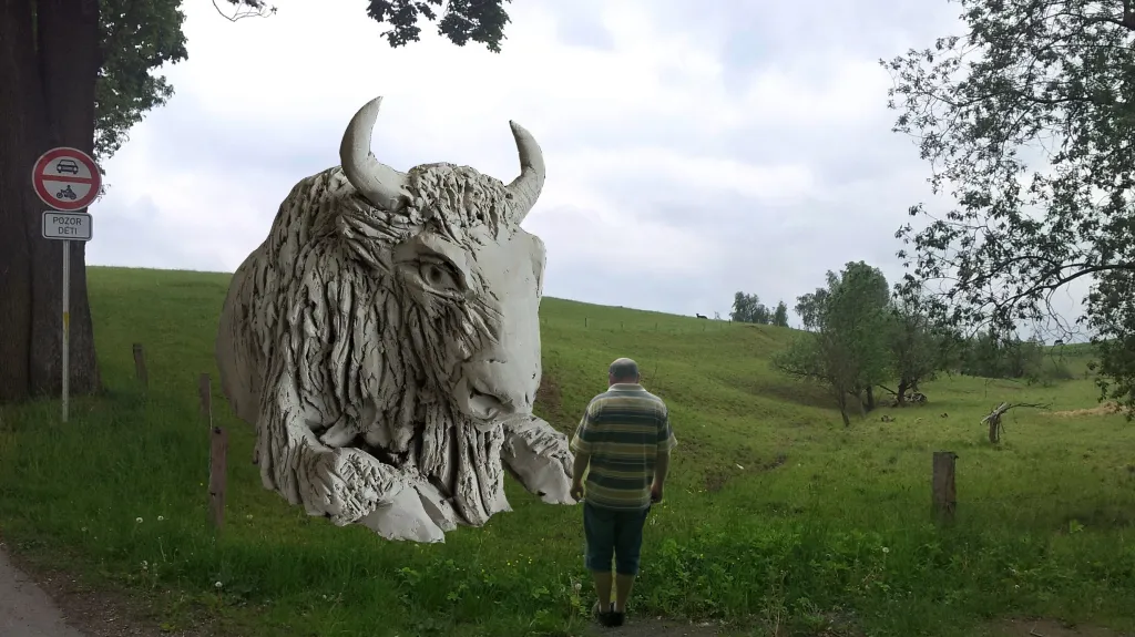 Vizualizace sochy zubra pro Bystřici nad Pernštejnem