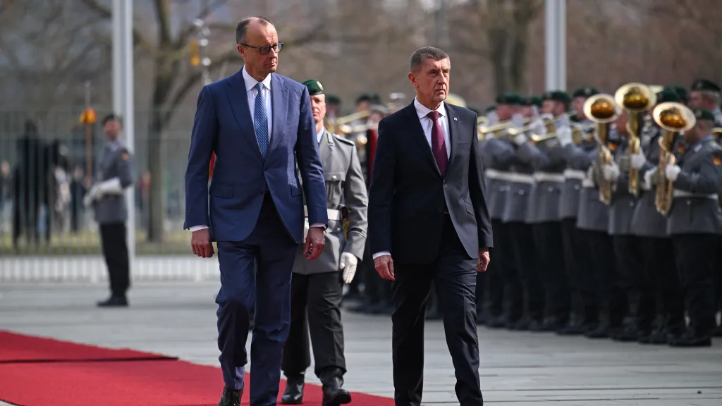 Friedrich Merz a Andrej Babiš v Berlíně