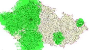 Pokrytí ČR digitálním terestrickým vysíláním ke 31. 10. 2008