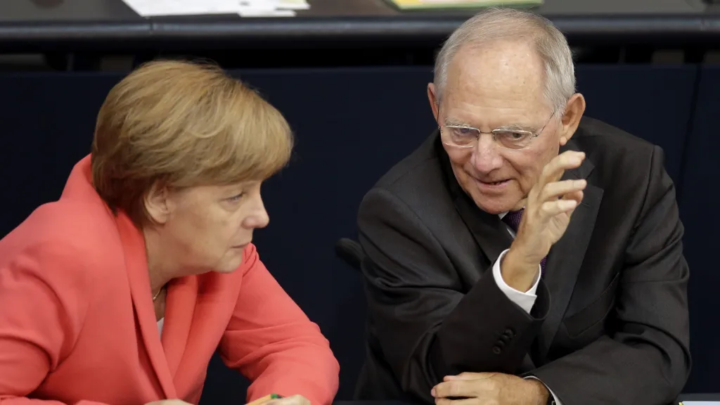 Německá kancléřka Angela Merkelová a její ministr financí Wolfgang Schäuble
