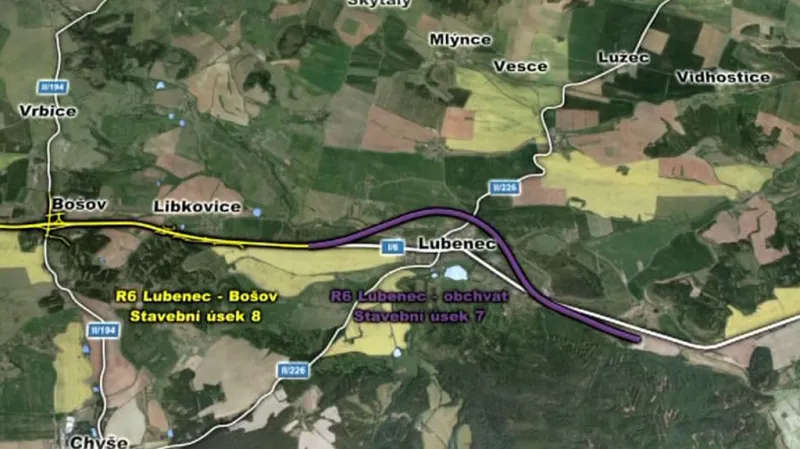 Úsek Lubenec–Bošov