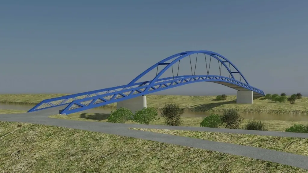 Vizualizace nového mostu mezi Mikulčicemi a Kopčany