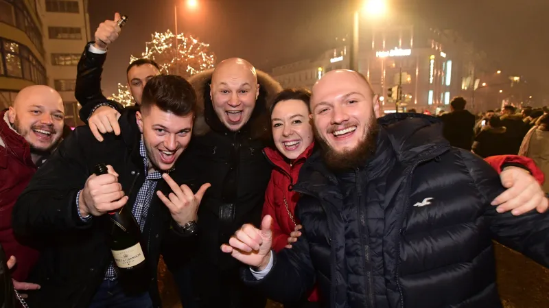 Novoroční oslavy v centru Prahy