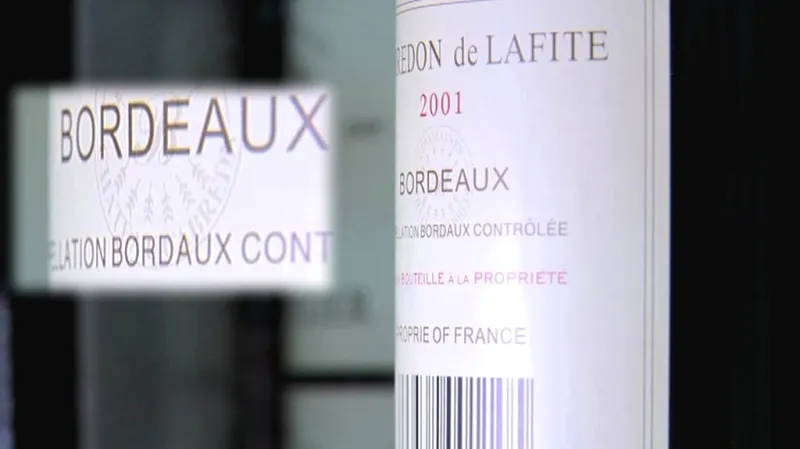 Čínský padělek vína z Bordeaux