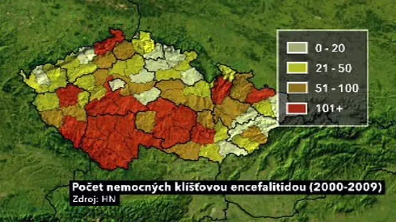 Počet nemocných klíšťovou encefalitidou