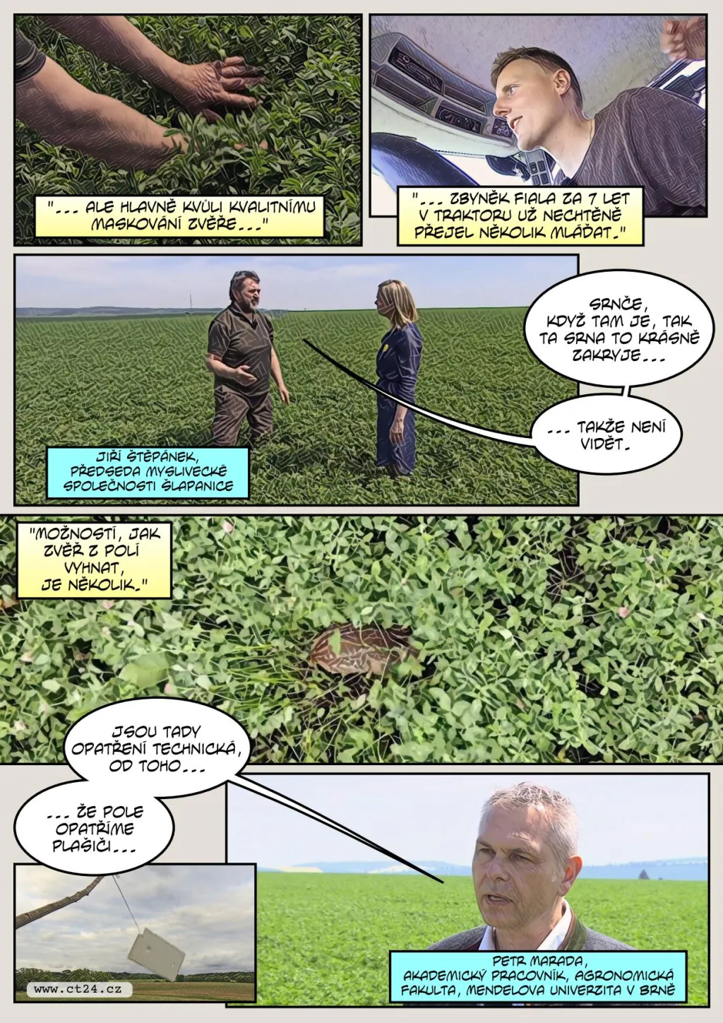 Mláďata srnčí zvěře, zajíce nebo hnízda ptáků znovu ohrožují žací stroje. Navzdory tomu, že s plašením pomáhají třeba myslivci. Nově možnosti rozšíří technika umístěná přímo na traktor nebo kombajn