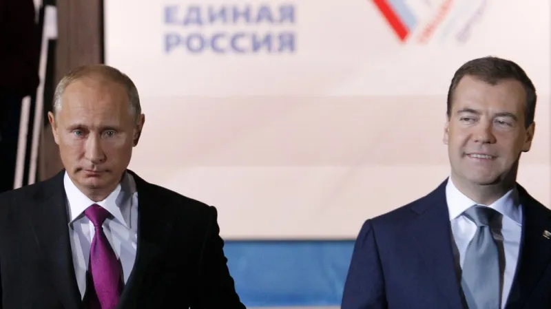 Vladimir Putin a Dmitrij Medvěděv
