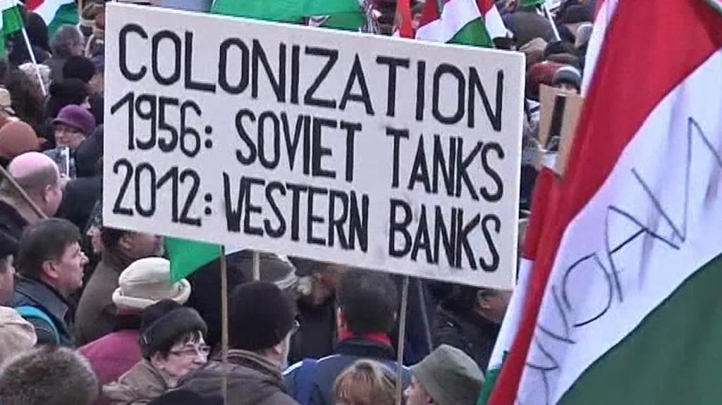 Demonstrace na podporu Orbána