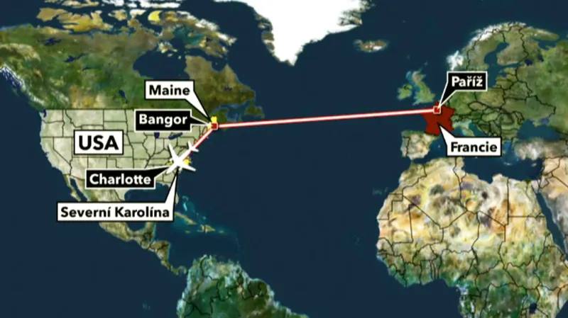 Let, který musel být odkloněn kvůli duševně nemocné Francouzce