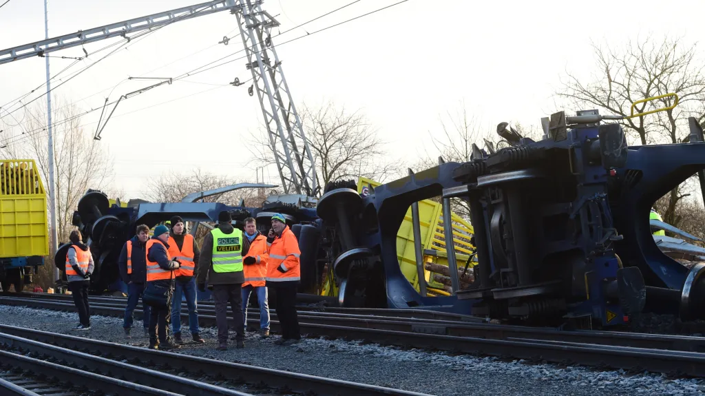 Nehoda nákladních vlaků u Prosenic na Přerovsku