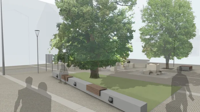 Vizualizace budoucí podoby náměstí v Letovicích