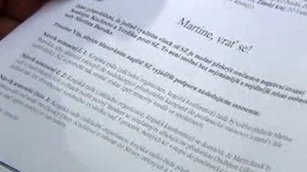 Výzva Martine, vrať se!
