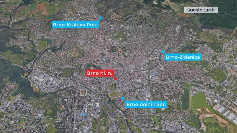 Z hlavního nádraží se vlaky přesunou do Králova Pole, Židenic a na dolní nádraží